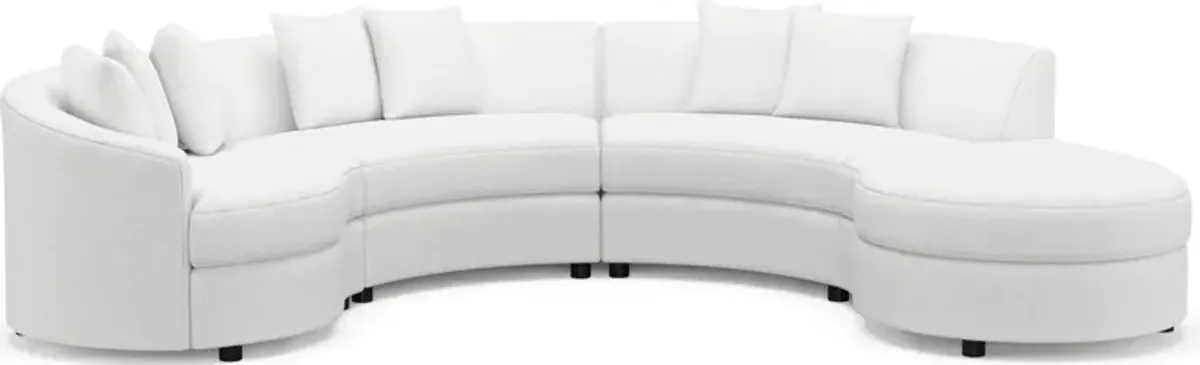 Allegra 4-Piece Sectional with Right-Facing Chaise - Lovie Chalk