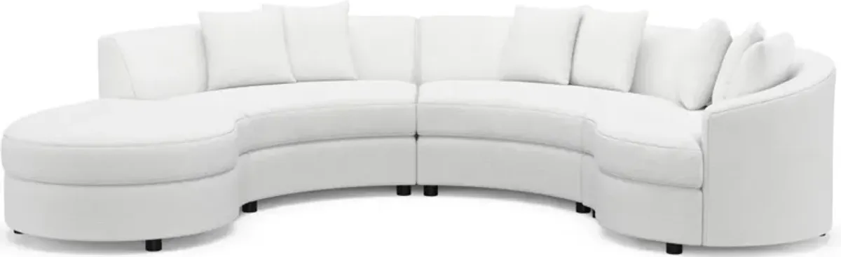 Allegra 4-Piece Sectional with Left-Facing Chaise - Lovie Chalk