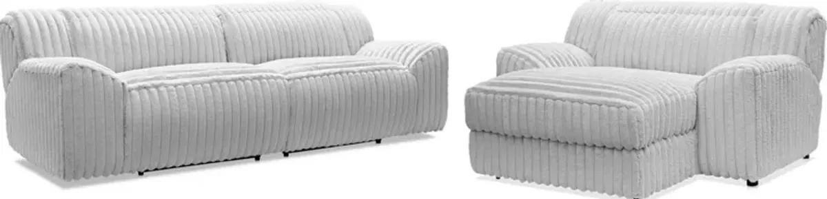 Koala Dual-Power Reclining Sofa and Adjustable Chaise Lounge Set