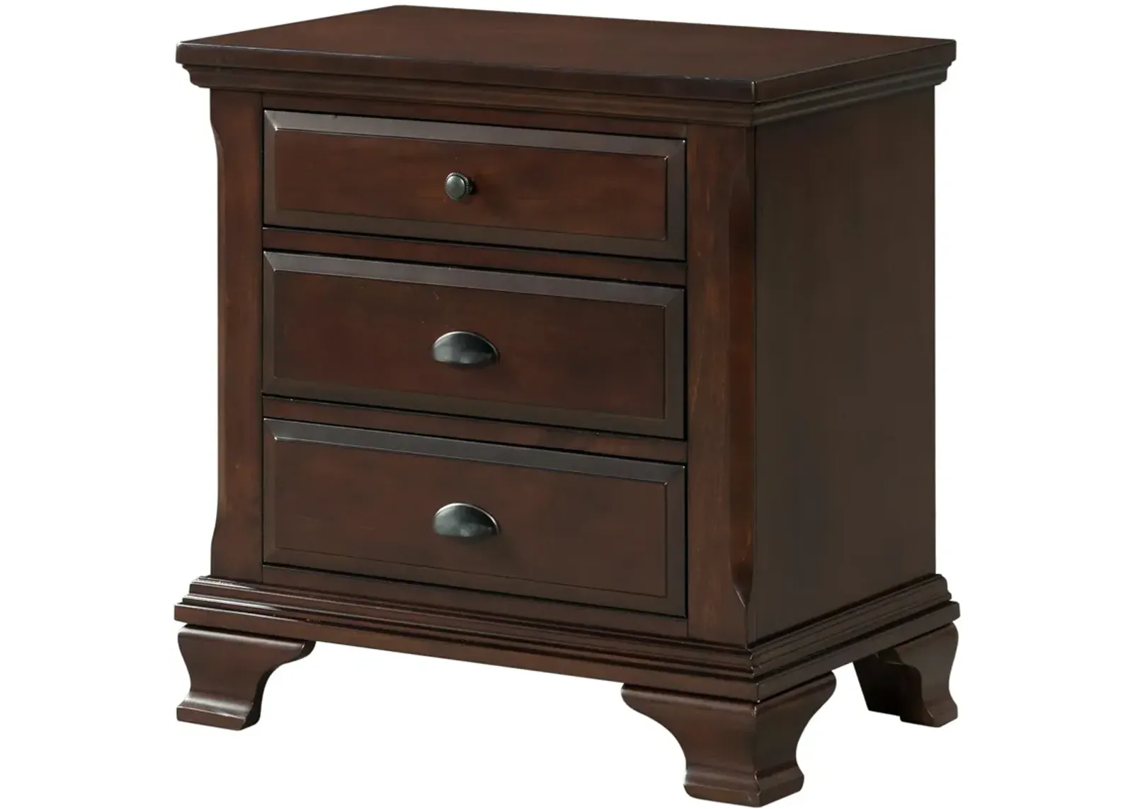 Varsha 3 Drawer Nightstand - Cherry