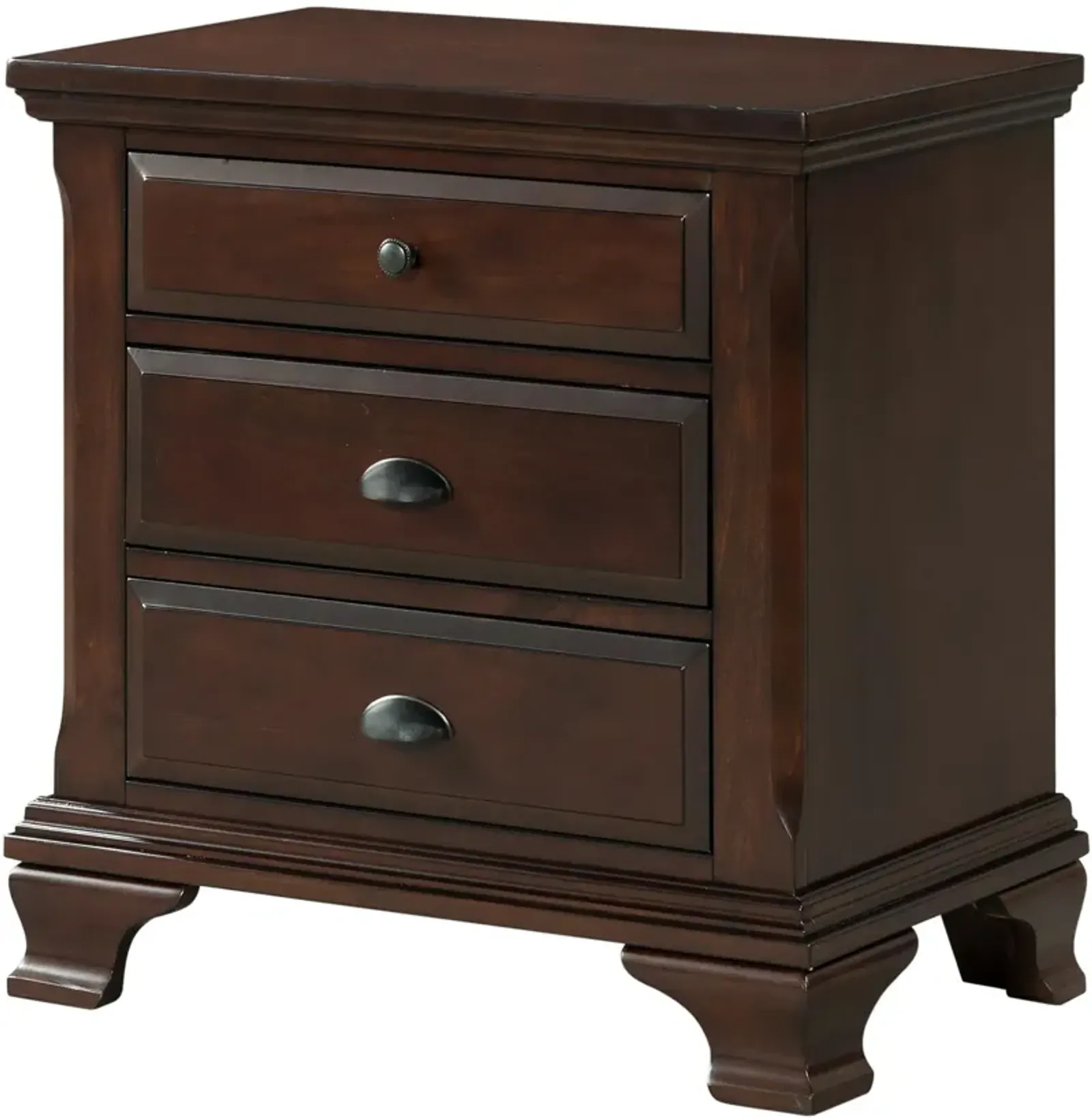 Varsha 3 Drawer Nightstand - Cherry