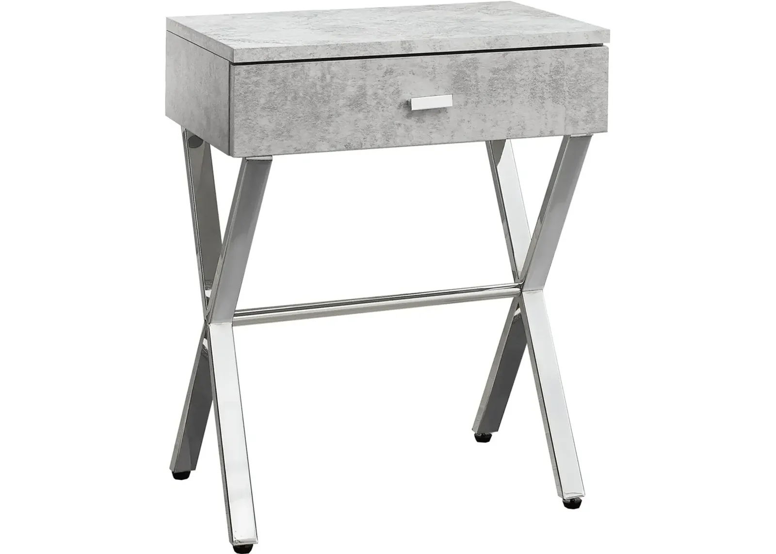 Gillespie Nightstand - Gray/Chrome