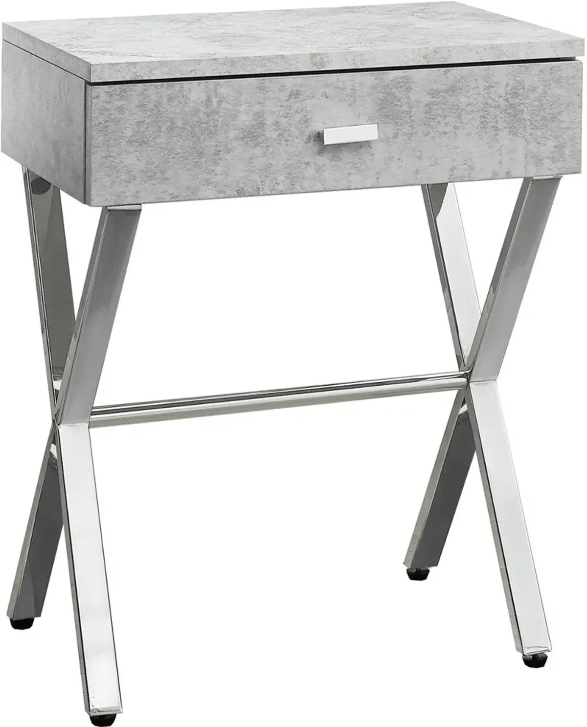 Gillespie Nightstand - Gray/Chrome