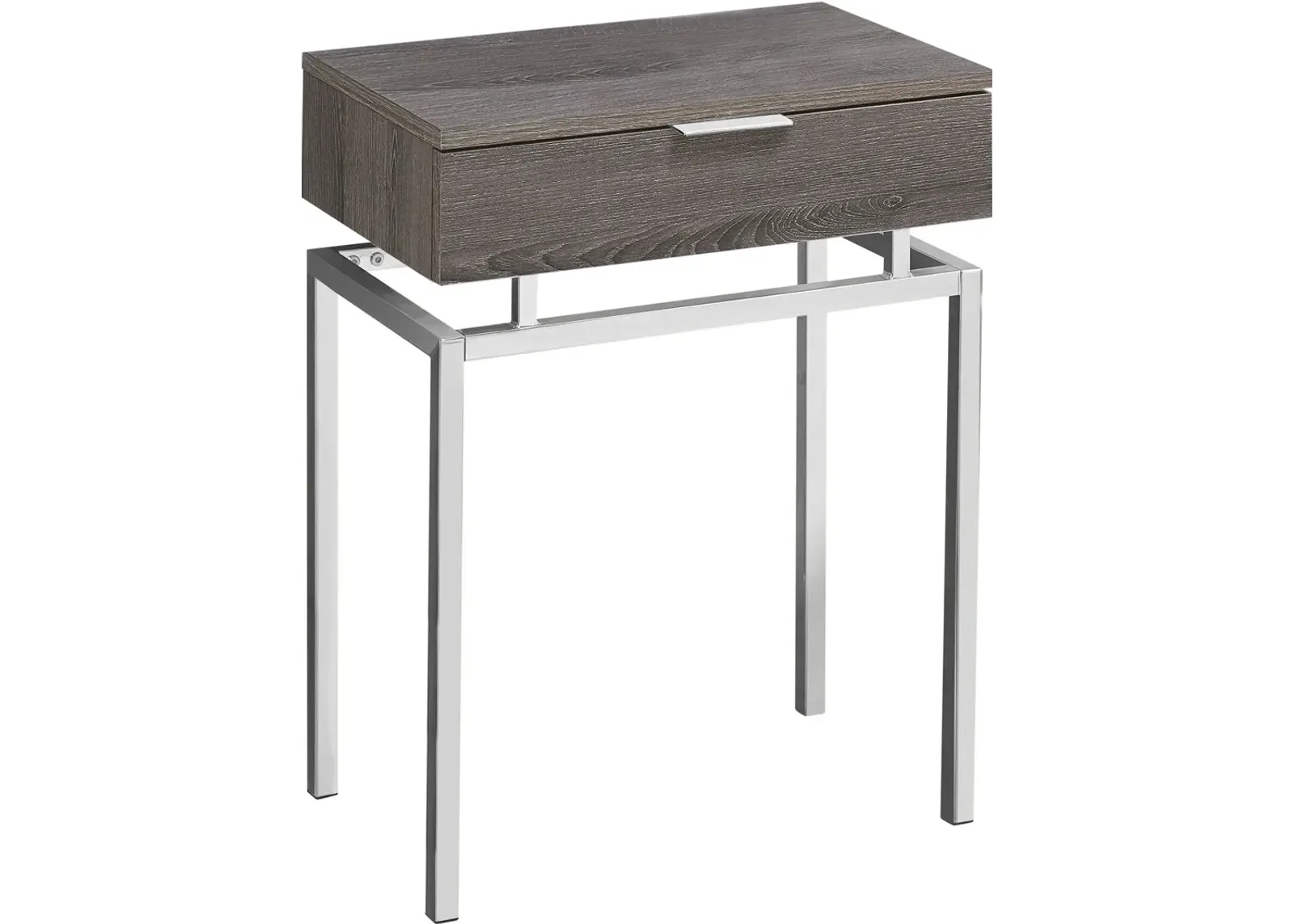 Hucksley Nightstand - Brown/Chrome