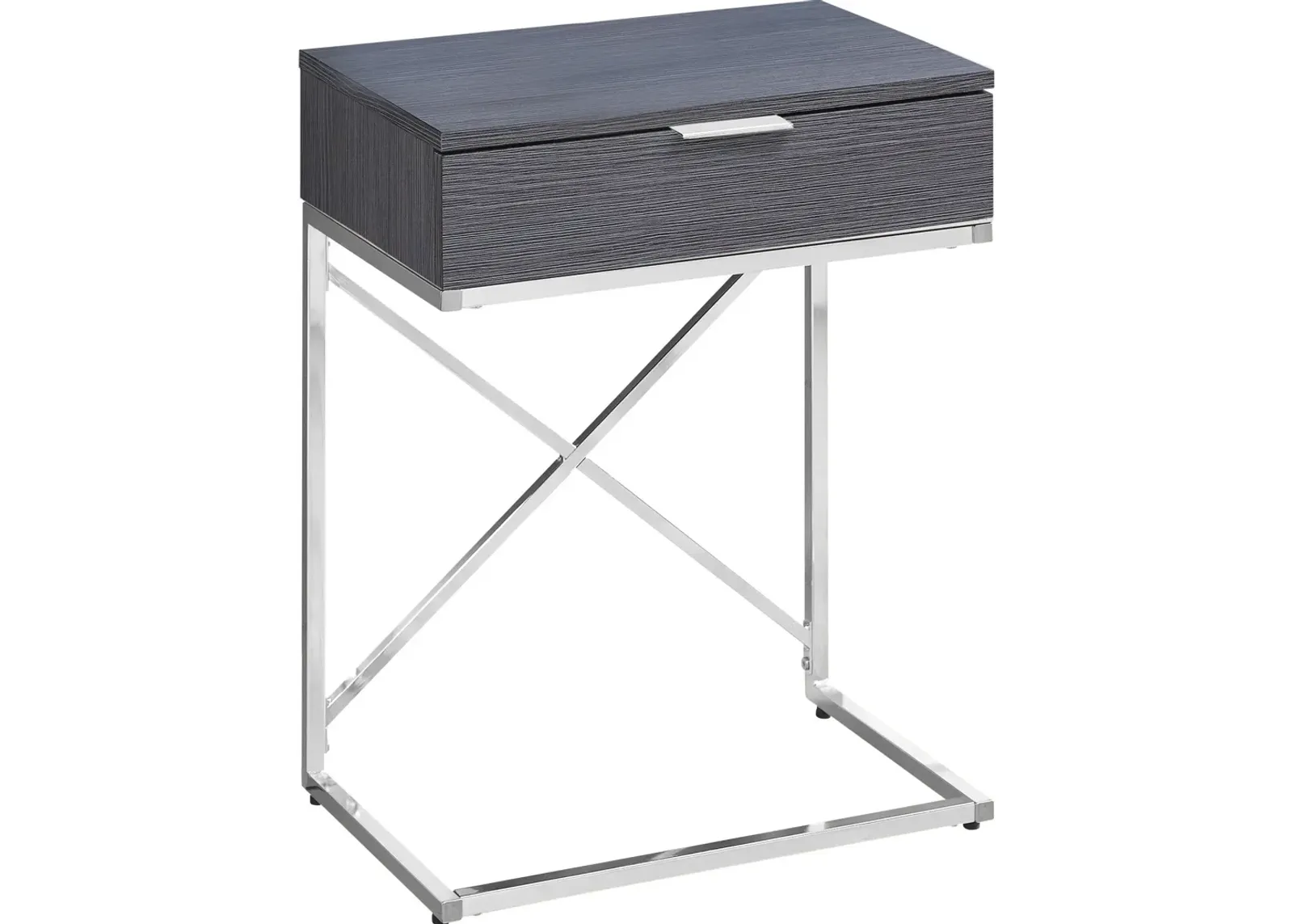 Lafe Nightstand - Dark Gray/Chrome