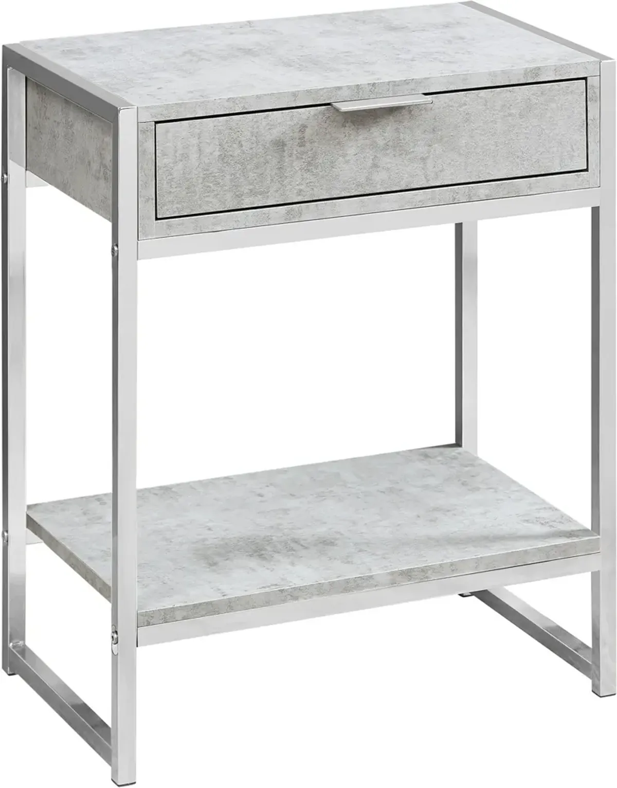 MacGowan Nightstand - Gray/Chrome