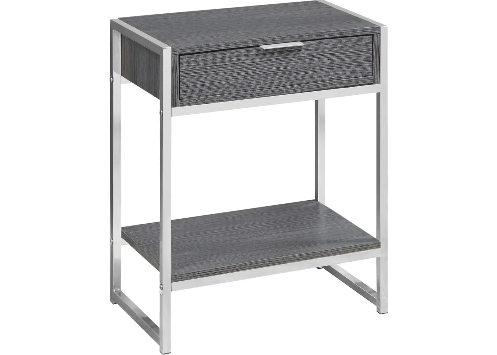 MacGowan Nightstand - Dark Gray/Chrome