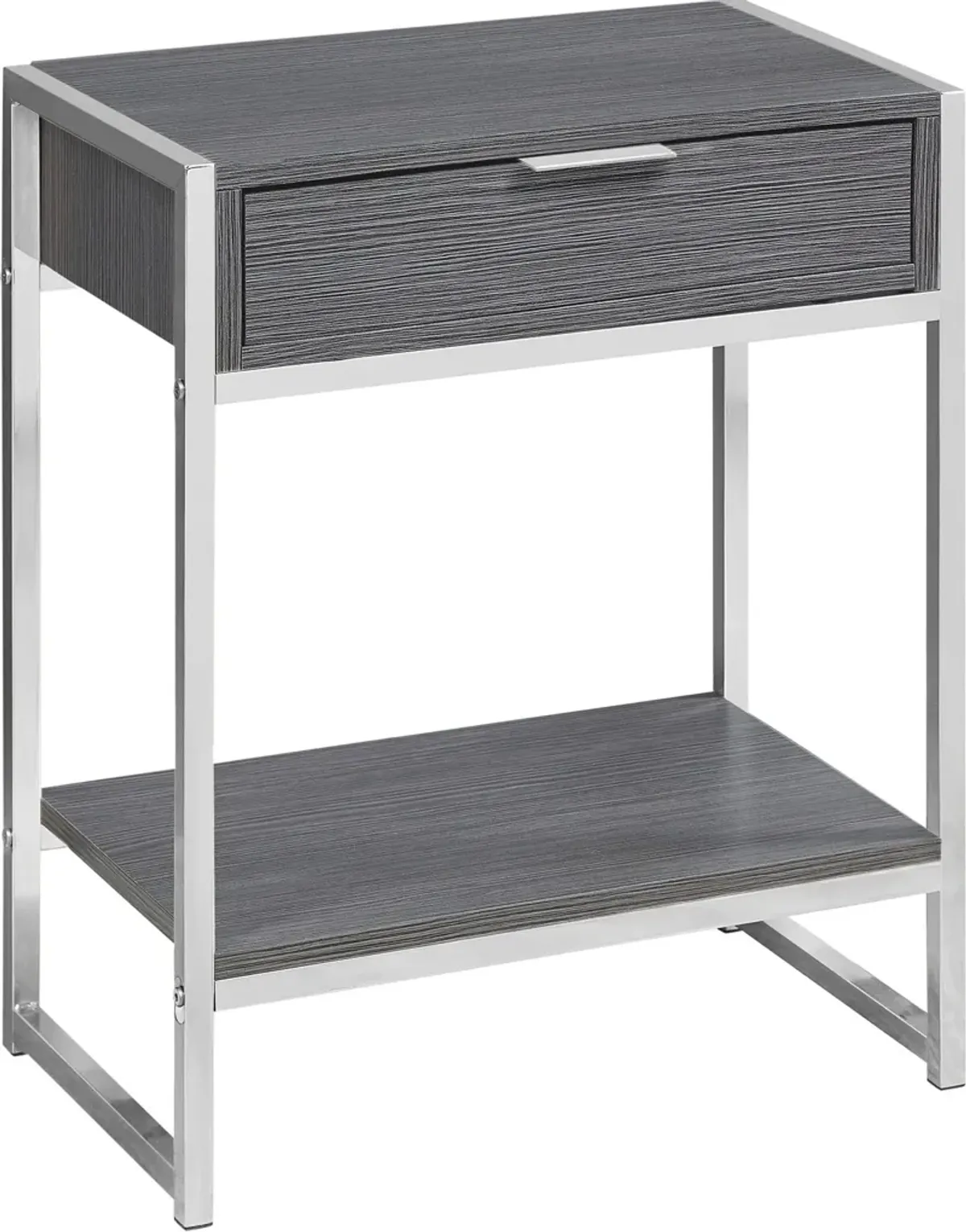 MacGowan Nightstand - Dark Gray/Chrome