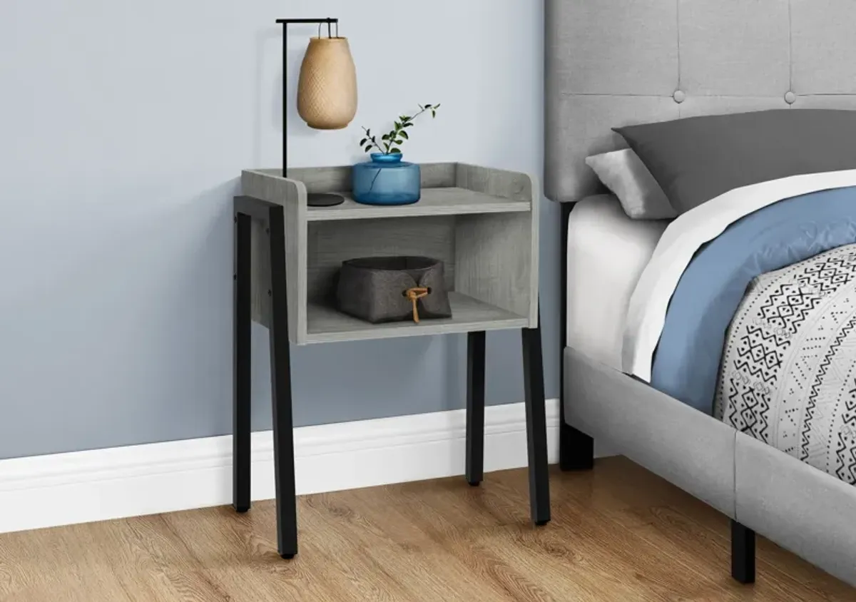 Warrick Nightstand - Light Gray/Black