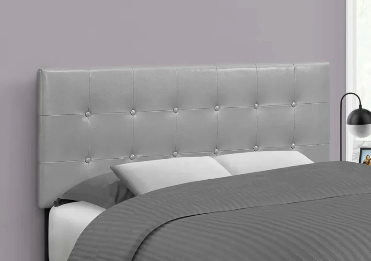 Kennedy Full Upholstered Headboard - Gray Vegan Leather