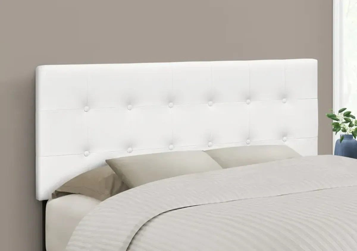 Kennedy Full Upholstered Headboard - White Vegan Leather