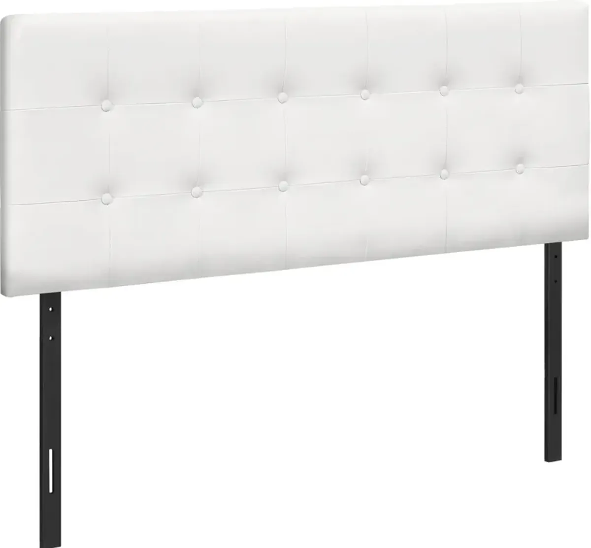 Kennedy Full Upholstered Headboard - White Vegan Leather