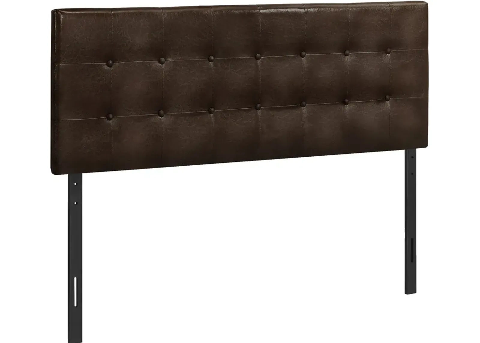 Kennedy Queen Upholstered Headboard - Brown Vegan Leather