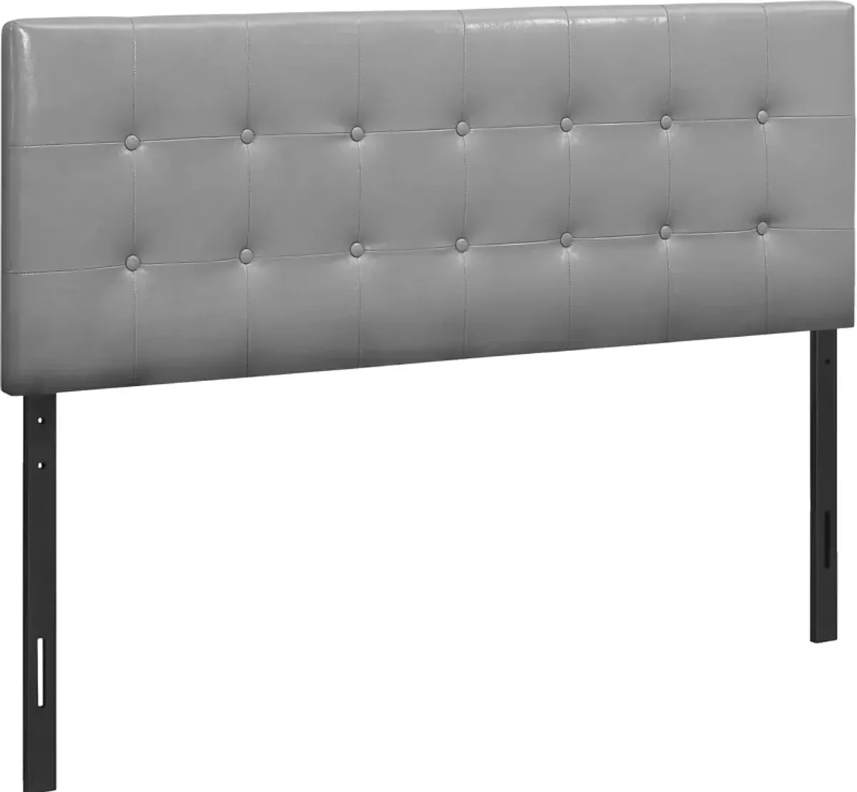 Kennedy Queen Upholstered Headboard - Gray Vegan Leather