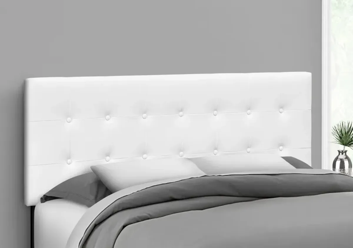 Kennedy Queen Upholstered Headboard - White Vegan Leather