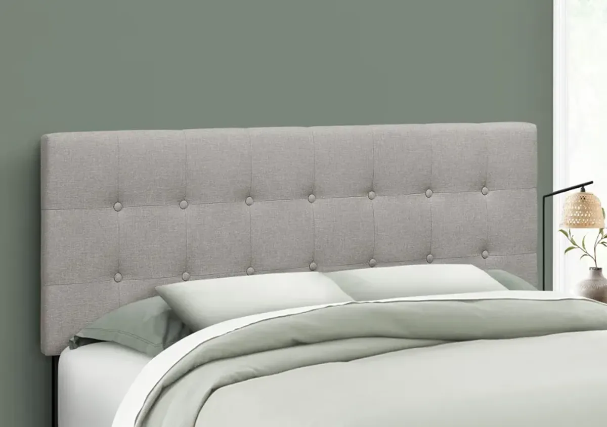 Kennedy Queen Upholstered Headboard - Gray