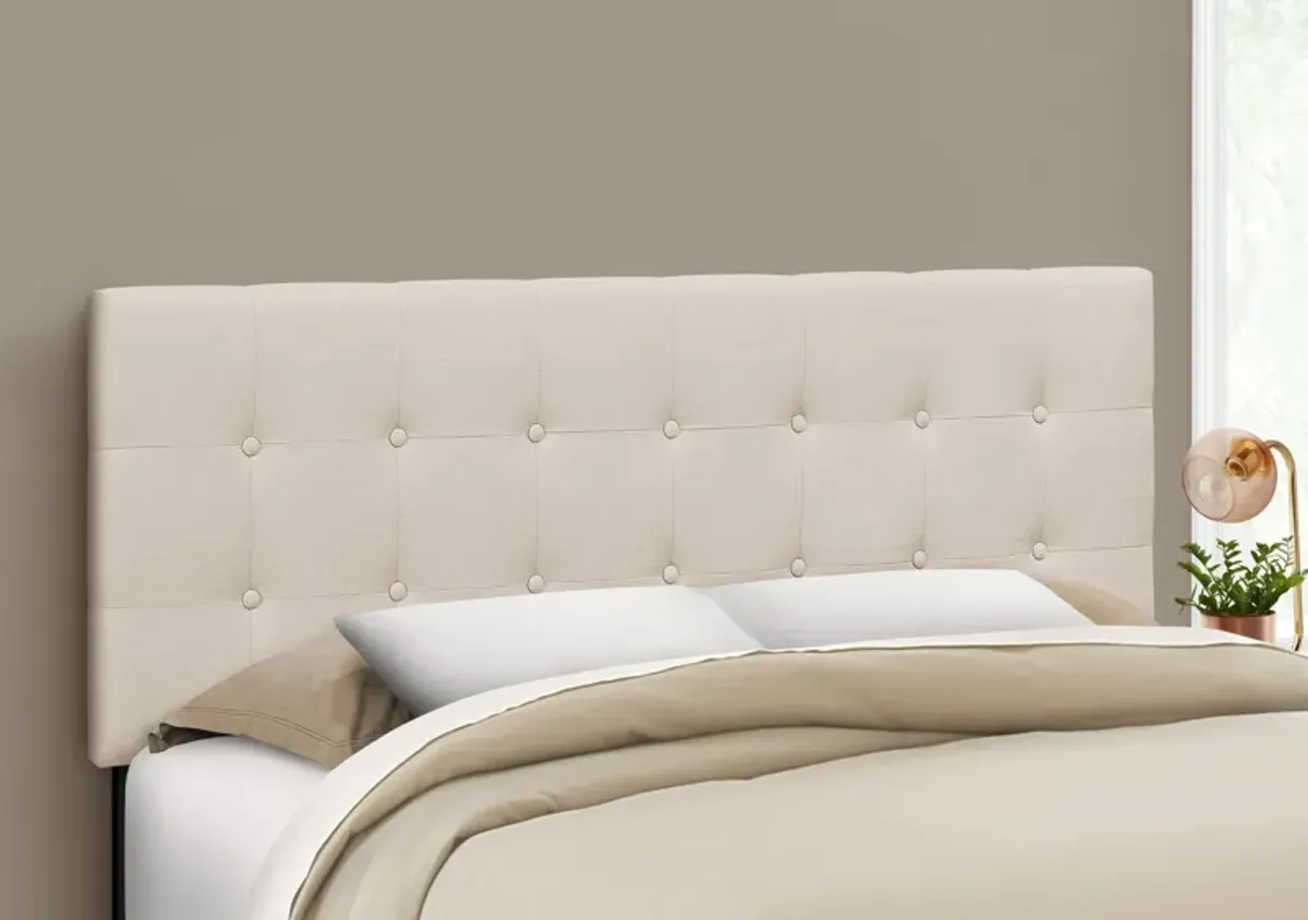 Kennedy Queen Upholstered Headboard - Beige