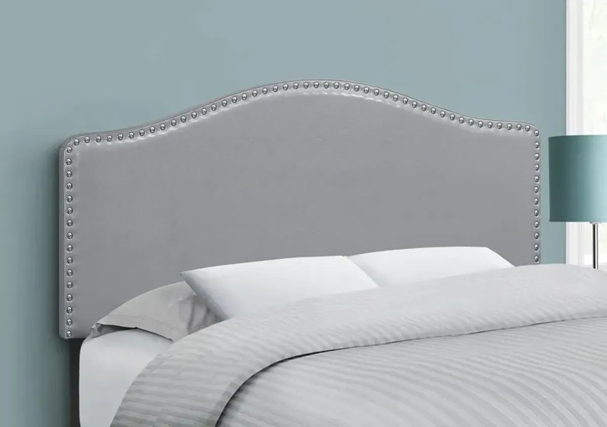 Parris Full Upholstered Headboard - Gray Vegan Leather