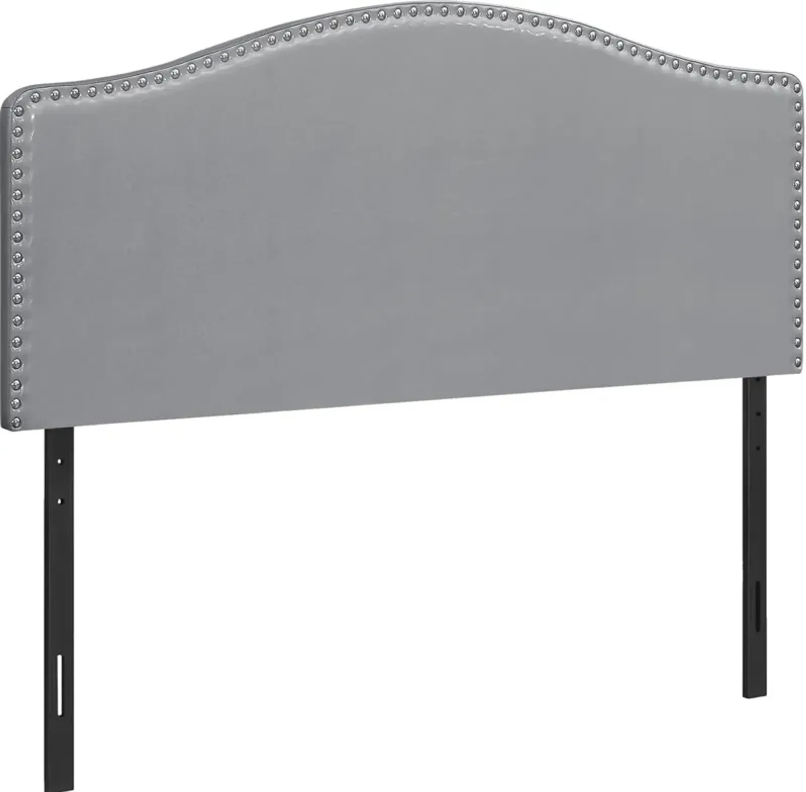 Parris Queen Upholstered Headboard - Gray Vegan Leather