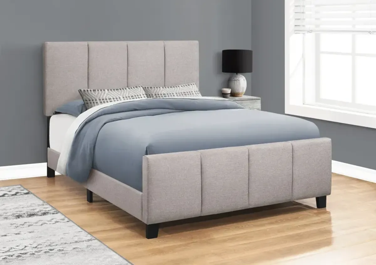 Tennie Queen Upholstered Bed - Gray