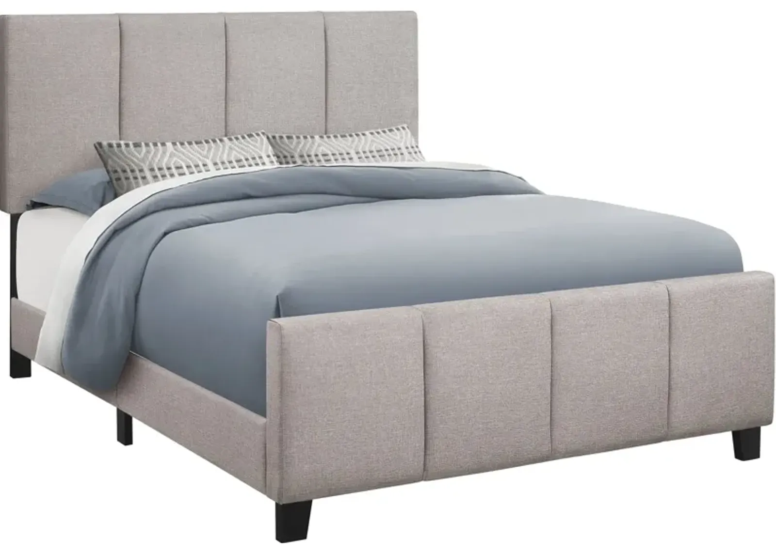 Tennie Queen Upholstered Bed - Gray