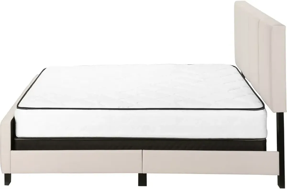 Tennie Queen Upholstered Bed - Beige