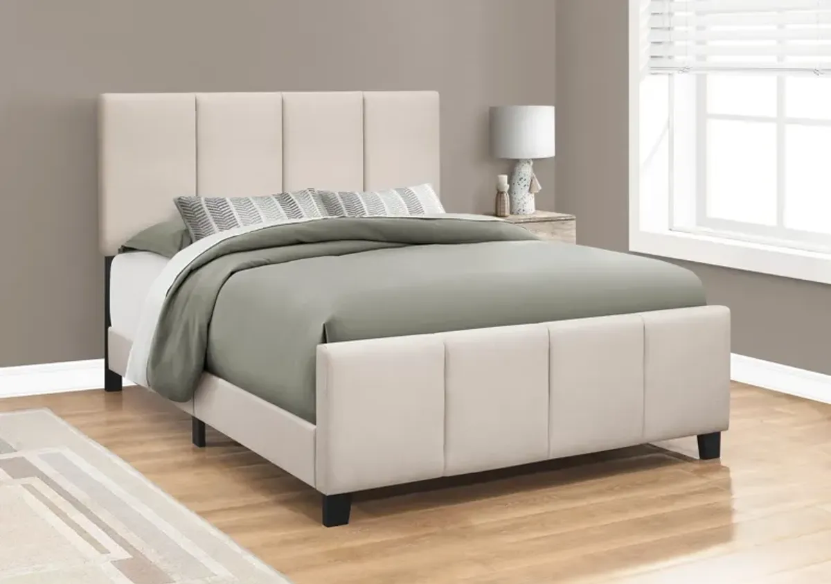 Tennie Queen Upholstered Bed - Beige