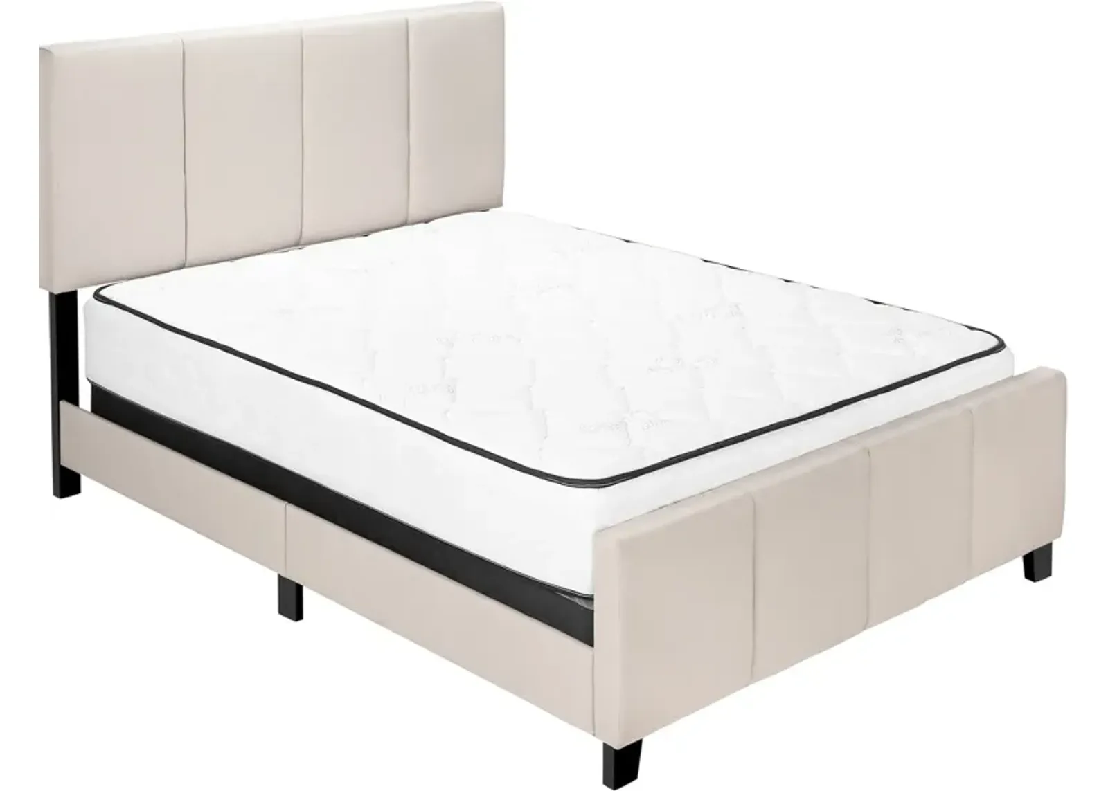 Tennie Queen Upholstered Bed - Beige