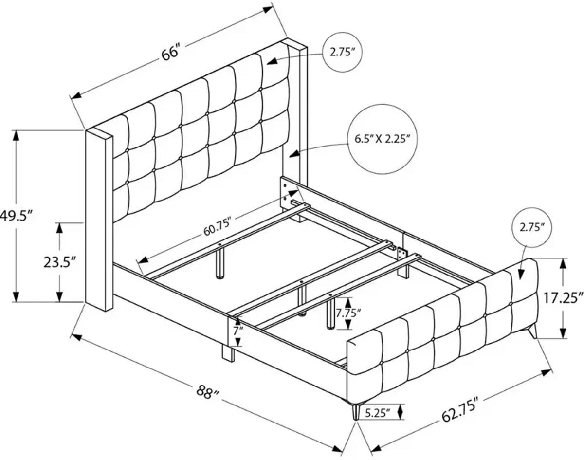 Jace Queen Upholstered Bed - Gray