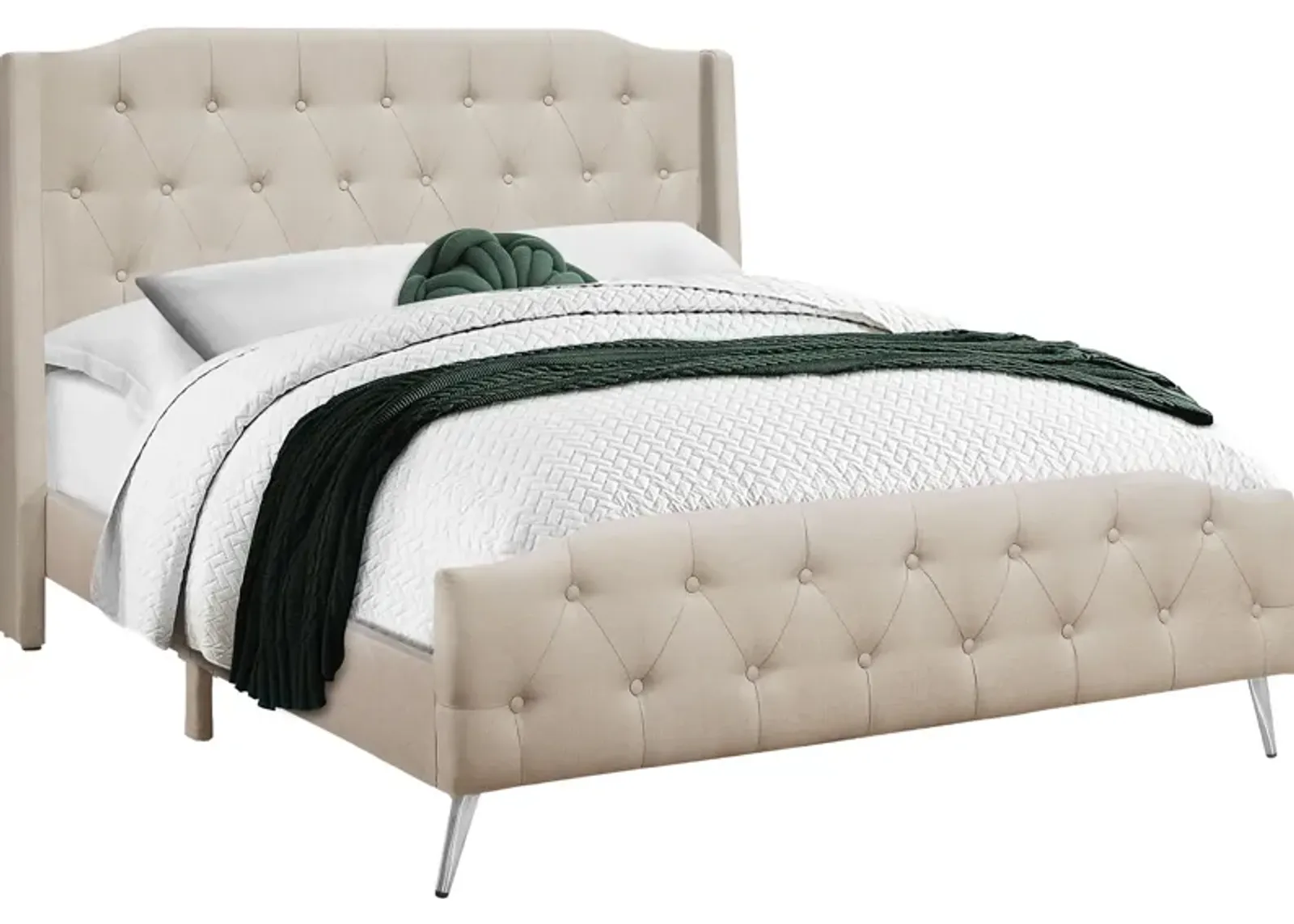 Alejandro Queen Upholstered Bed - Beige