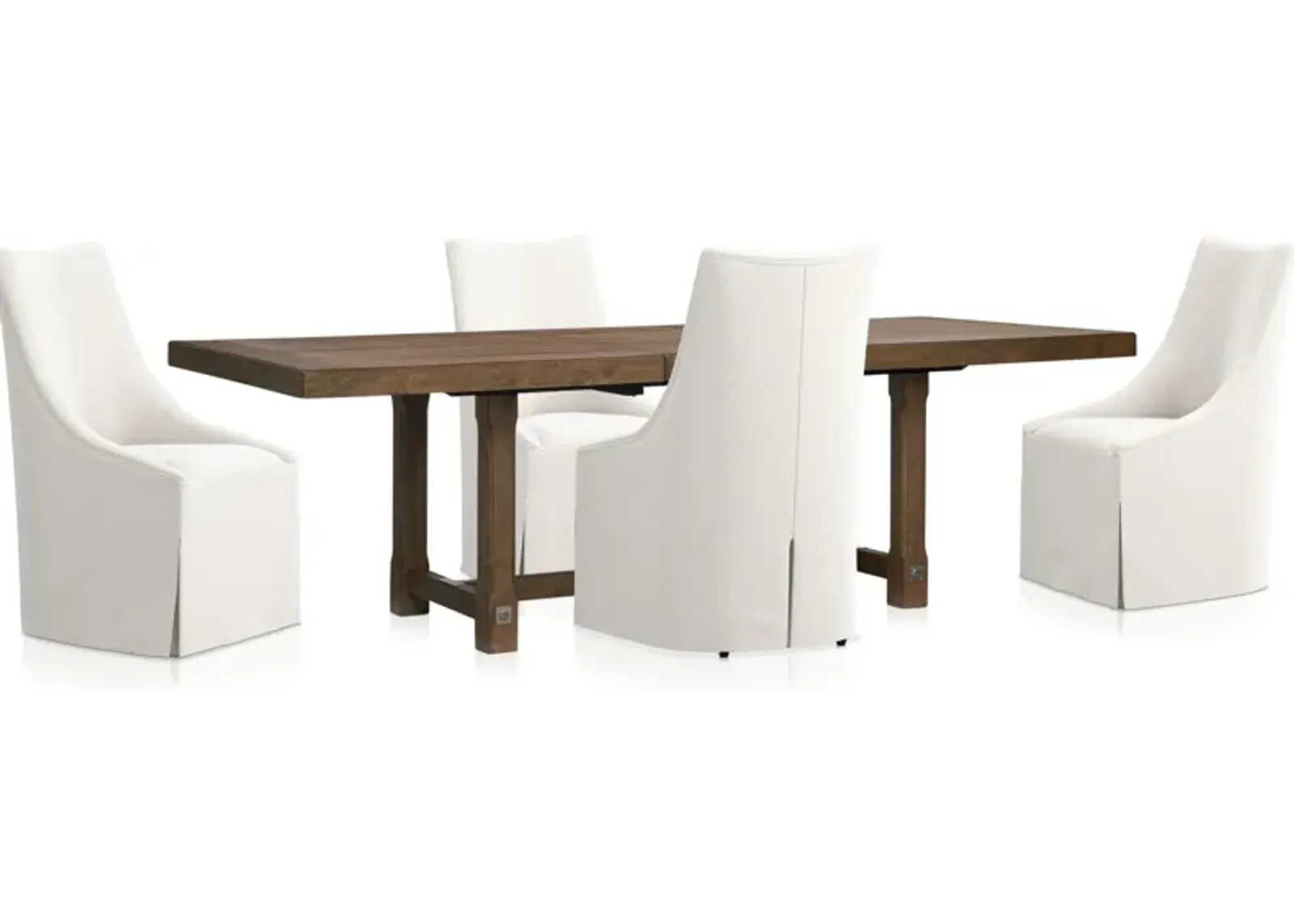 Madrid Extendable Rectangular Dining Table and 4 Nicolette Chairs - Oak