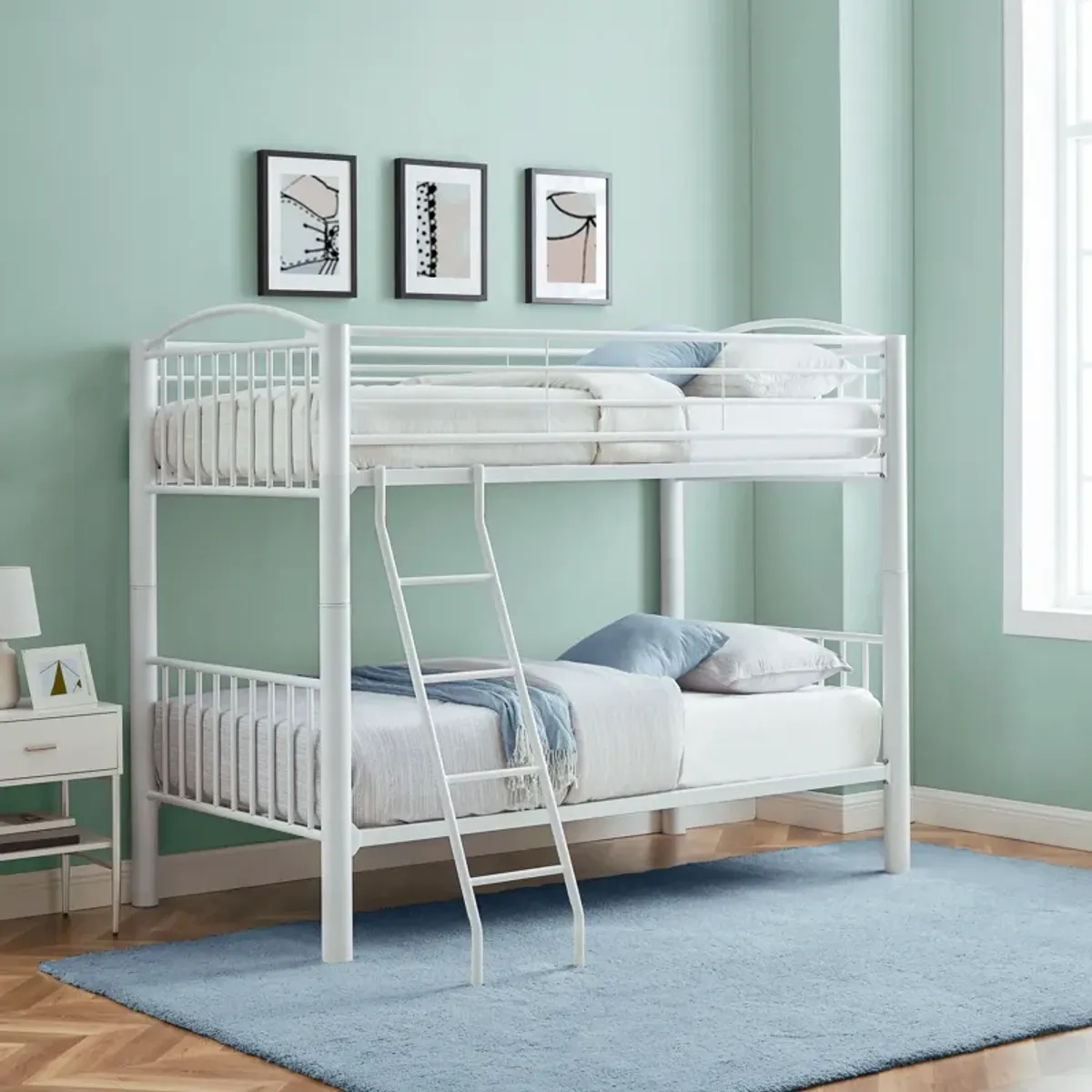 Rufio Twin Over Twin Bunk Bed - White