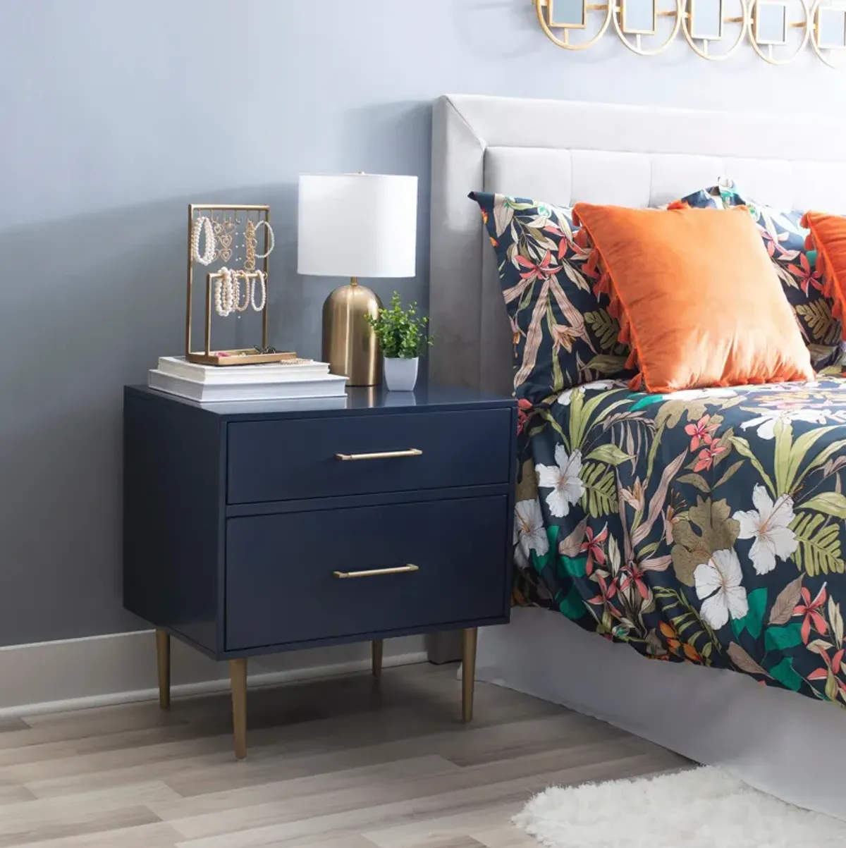 Sumo 2 Drawer Nightstand - Navy