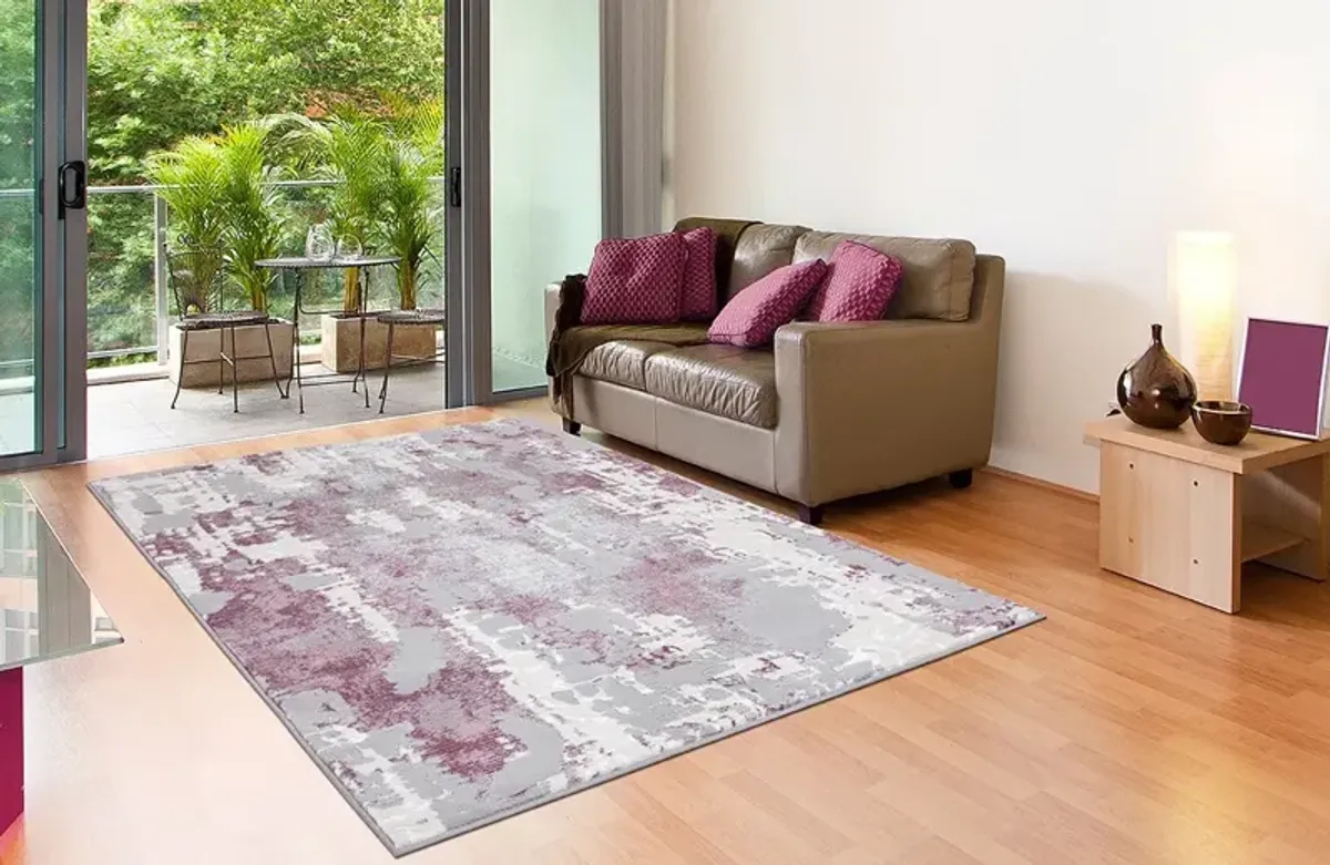 Ezra 4' x 6' Area Rug - Gray/Pink