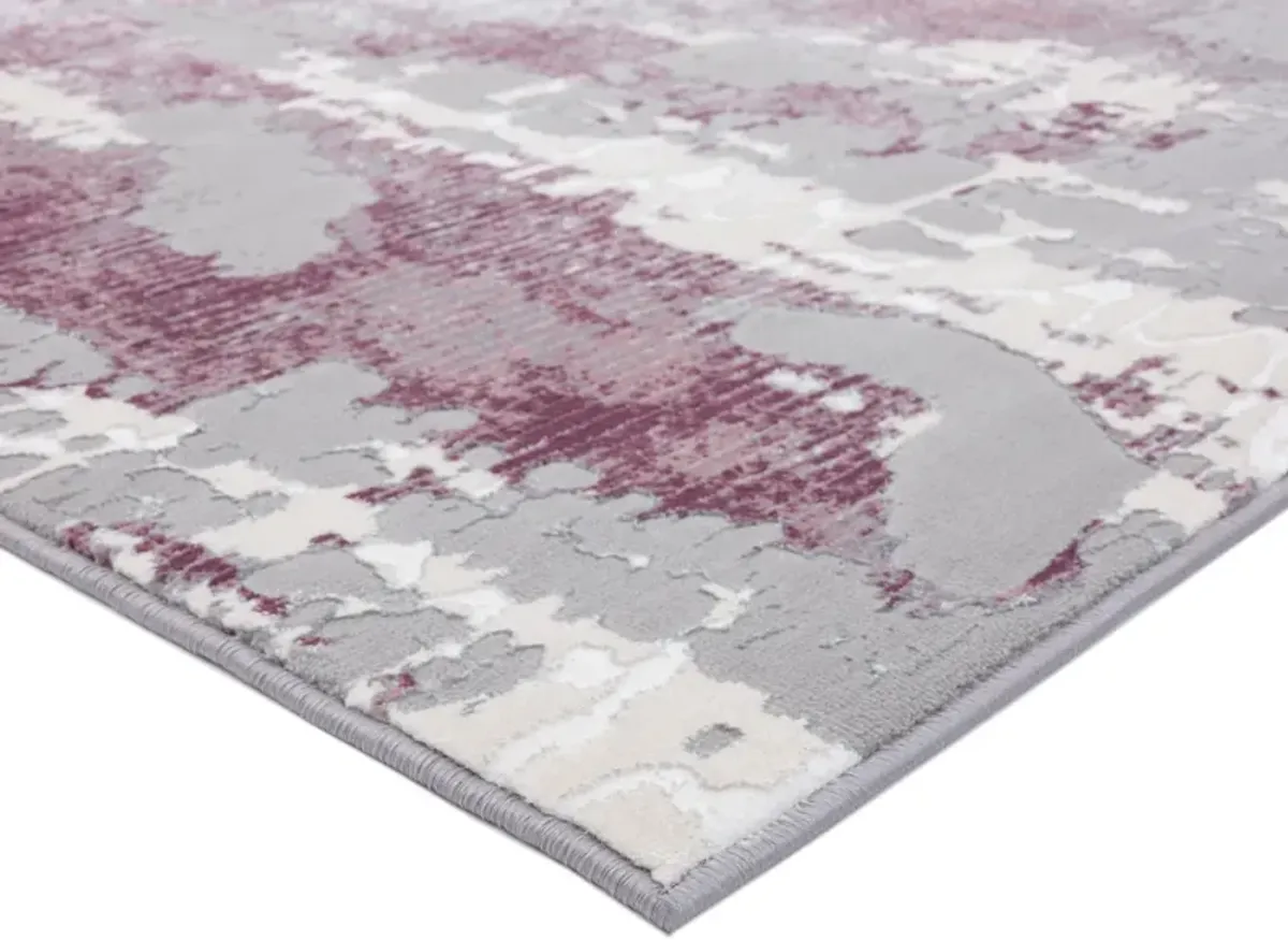 Ezra 4' x 6' Area Rug - Gray/Pink