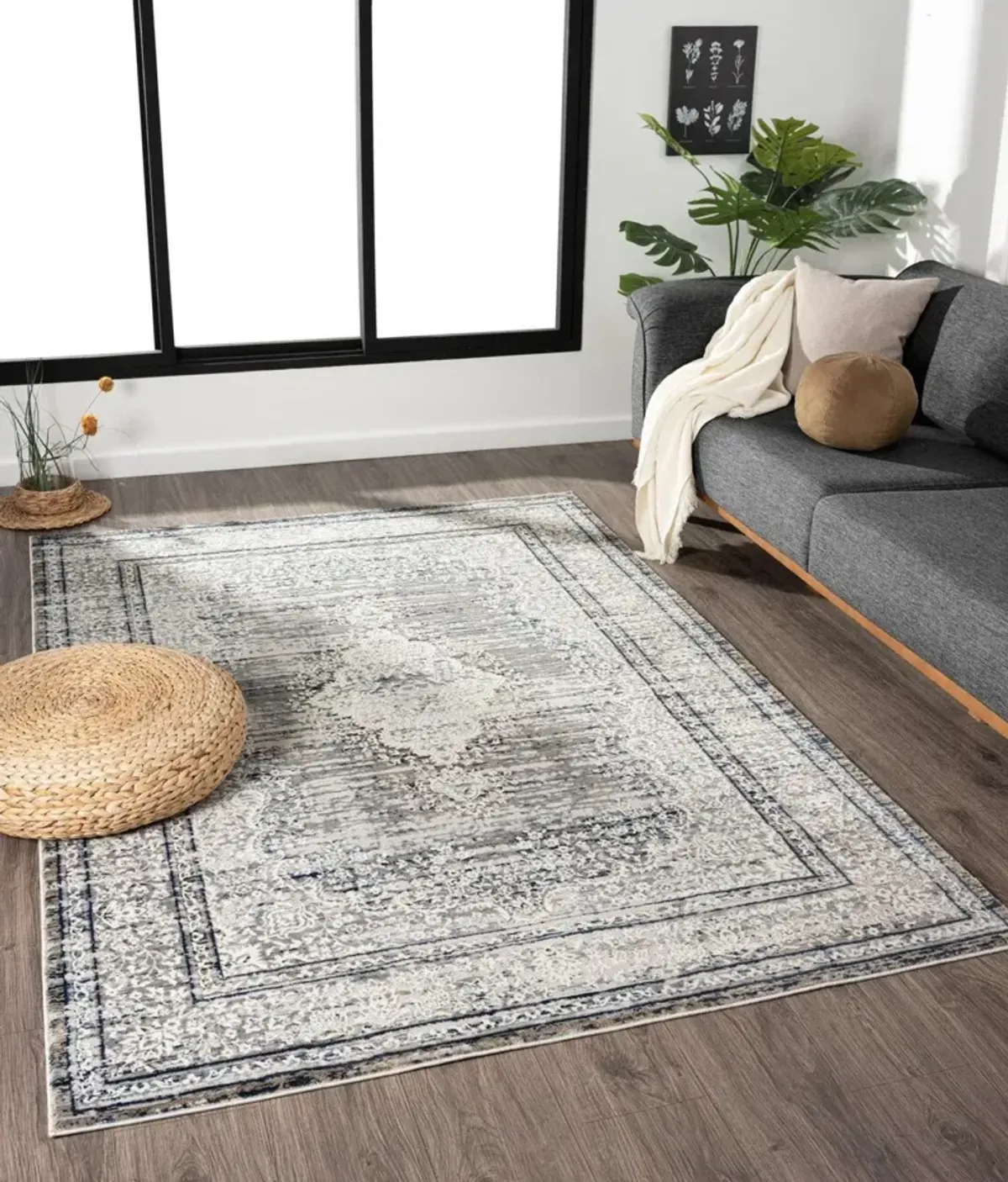 Lindrum 5' x 8' Area Rug - Cream/Gray