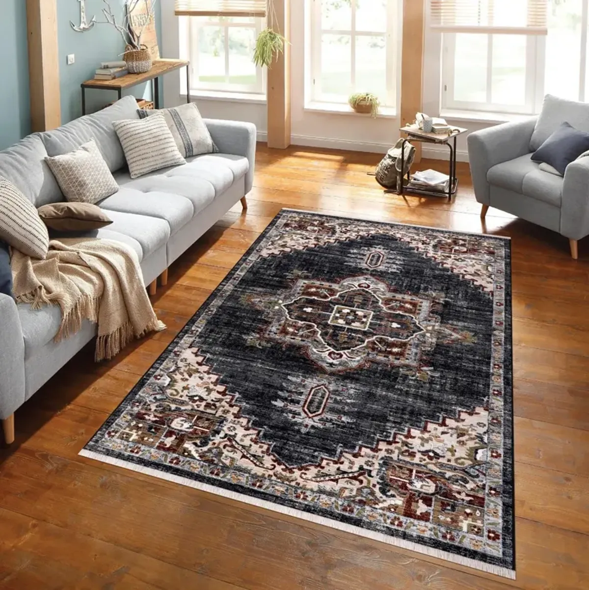 Laten 5' x 8' Area Rug - Navy