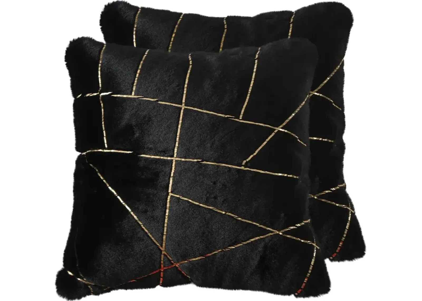 Cole 2-Pack 20" x 20" Accent Pillows - Black/Gold