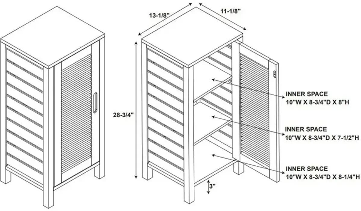 Ambel One Door Cabinet - Natural