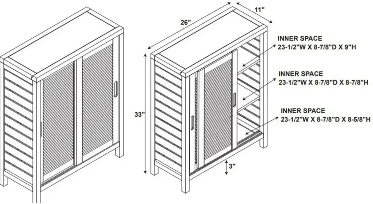 Ambel Two Door Cabinet - Natural