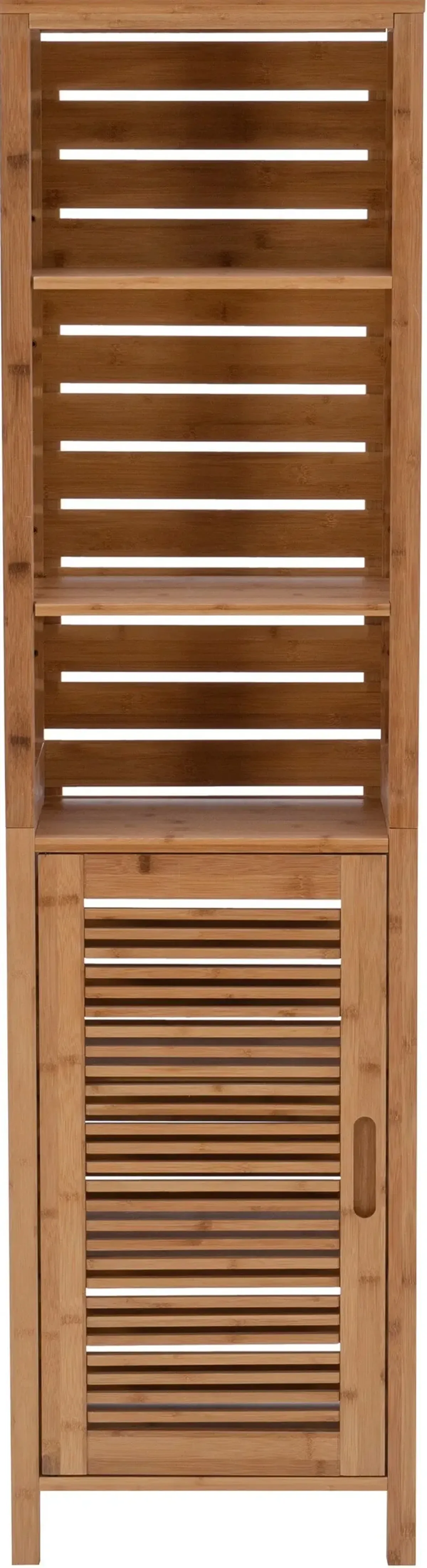 Ambel One Door Cabinet With Covered Shelves - Natural