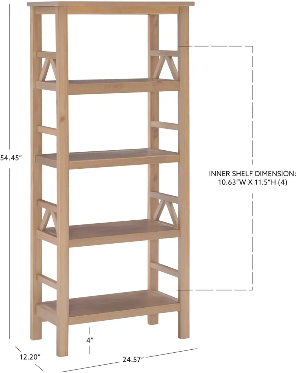 Kayden Bookcase - Driftwood