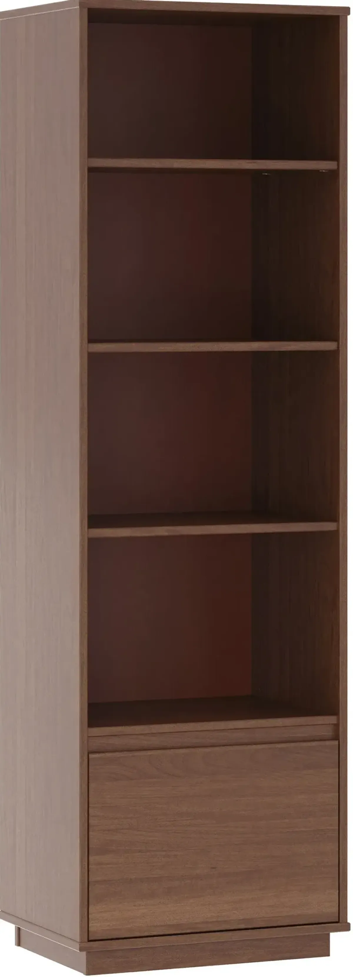 Woodbury Bookcase With One Drawer - Walnut