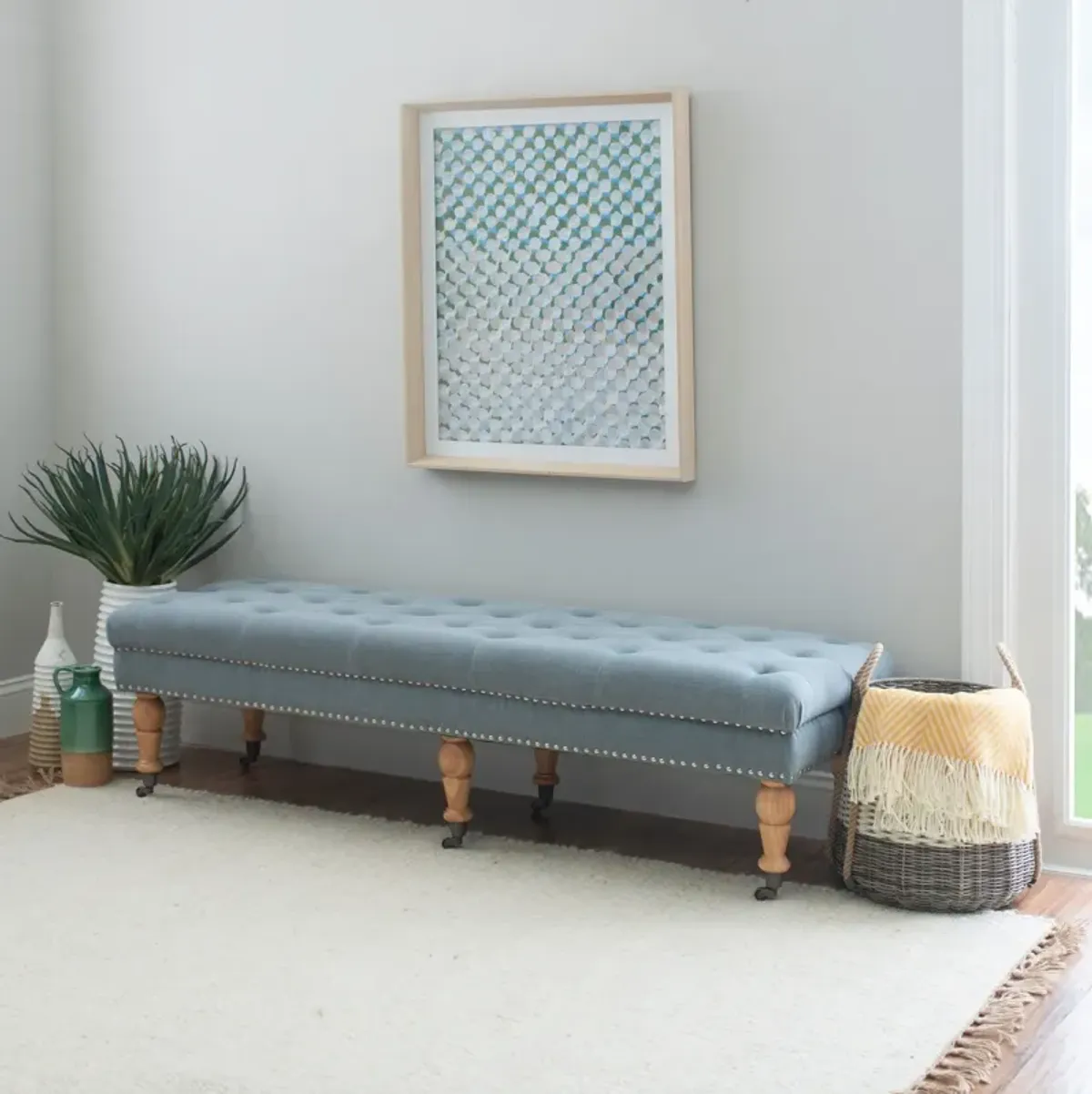 Cynthia 62" Bench - Blue