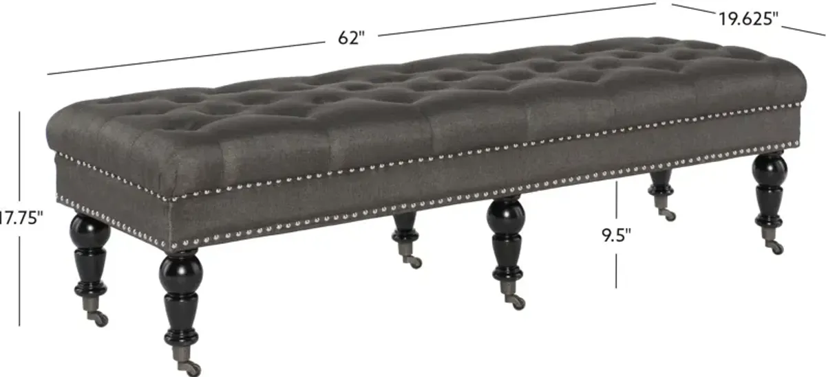 Cynthia 62" Bench - Charcoal