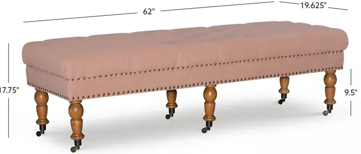 Cynthia 62" Bench - Pink