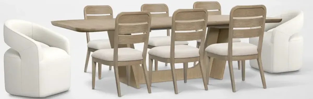 Laguna Extendable Dining Table with 6 Wood-Back Dining Side Chairs and 2 Copeland Dining Chairs