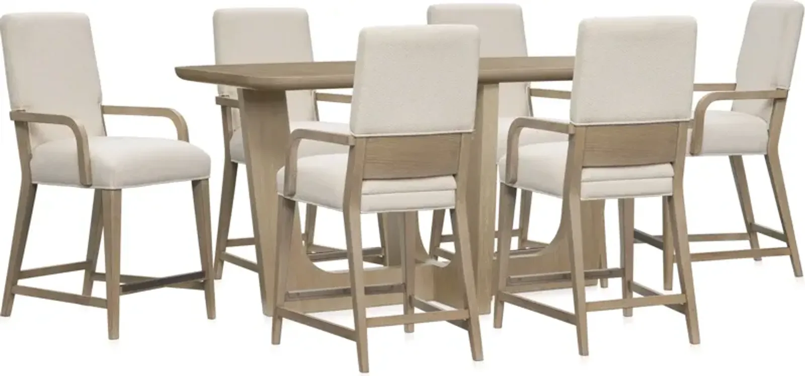 Laguna Counter-Height Dining Table with 6 Upholstered Counter-Height Stools