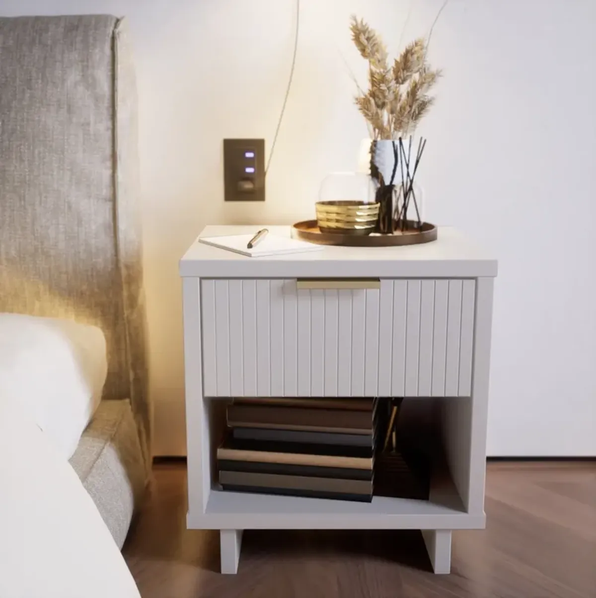 Kenya Nightstand - White