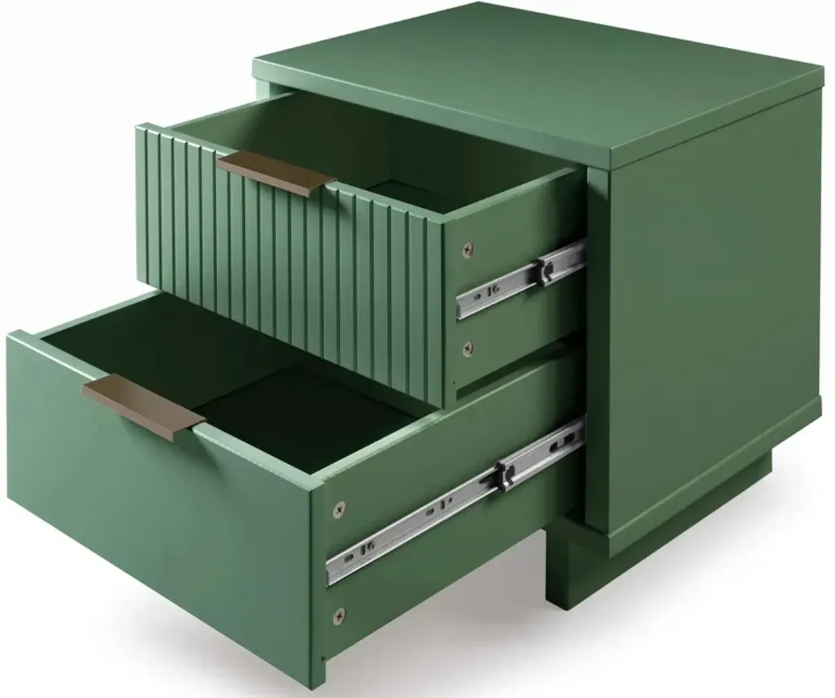 Kenya 2 Drawer Nightstand - Sage Green